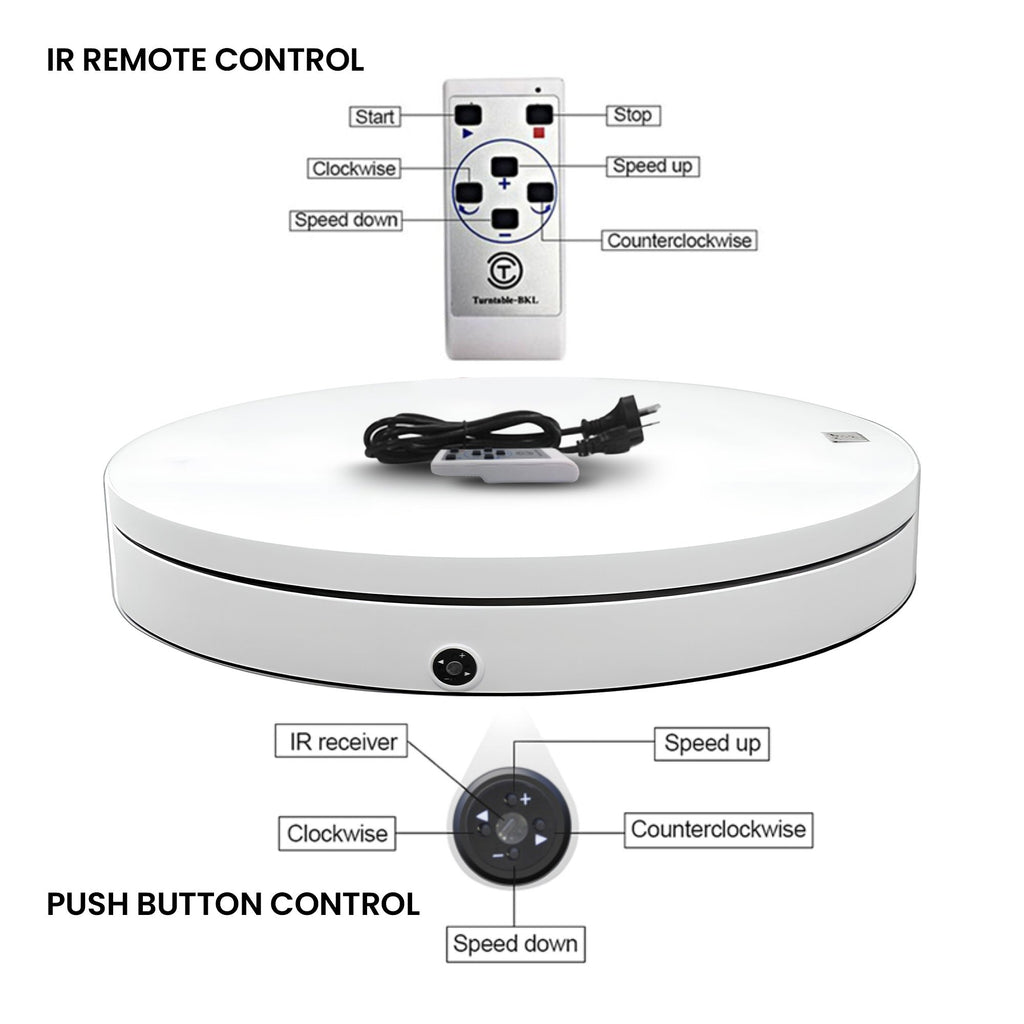Christabelle 60cmD 100kg Commercial-Grade Electric Display Turntable Christmas Tree - White
