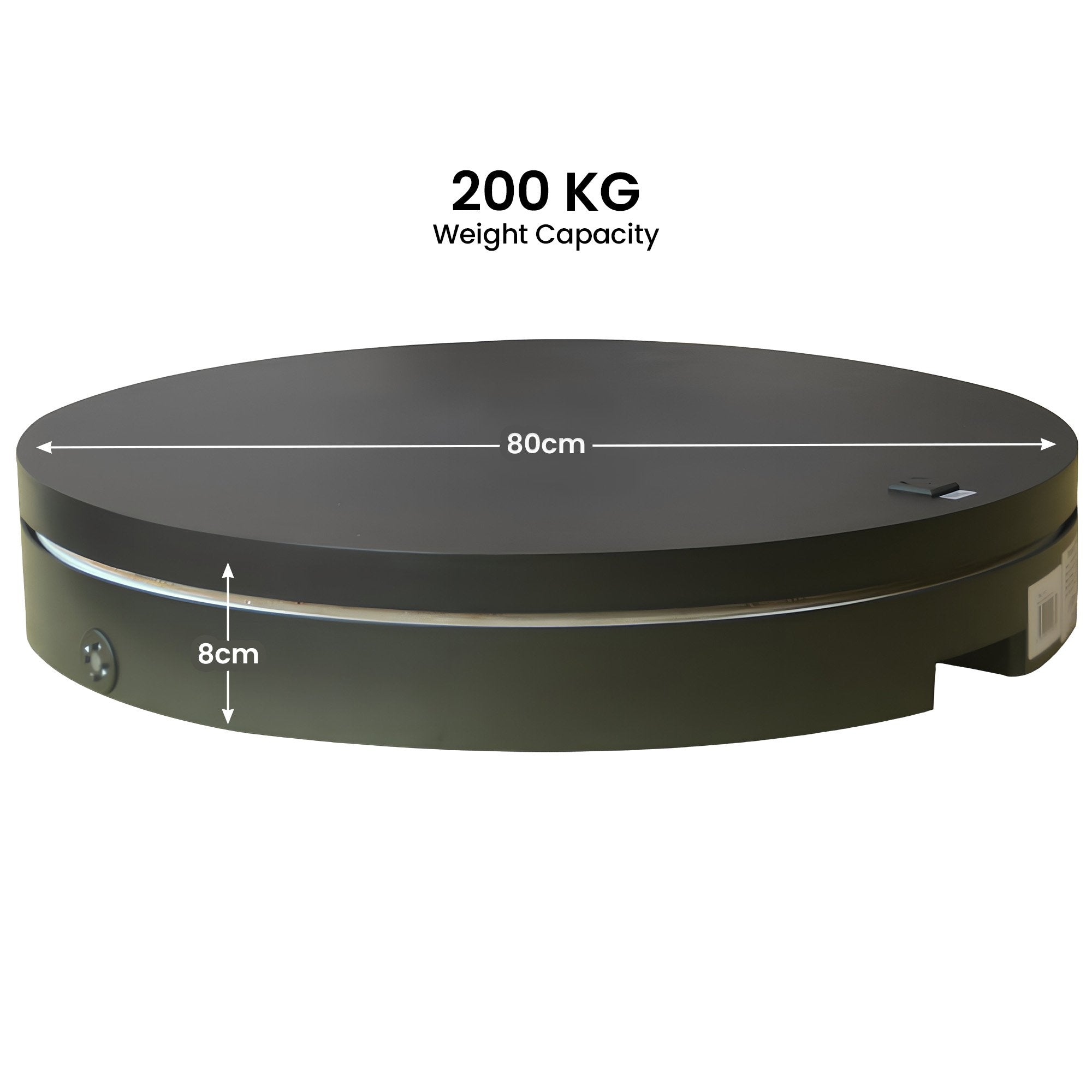 Christabelle 80cm 200kg Commercial Electric Display Turntable with Power Outlet - Black