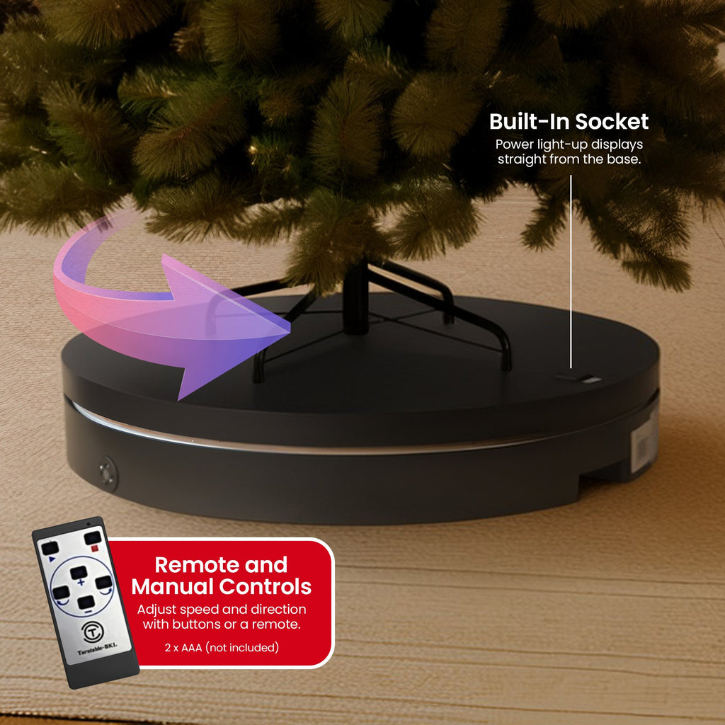Christabelle 80cm 200kg Commercial Electric Display Turntable with Power Outlet - Black