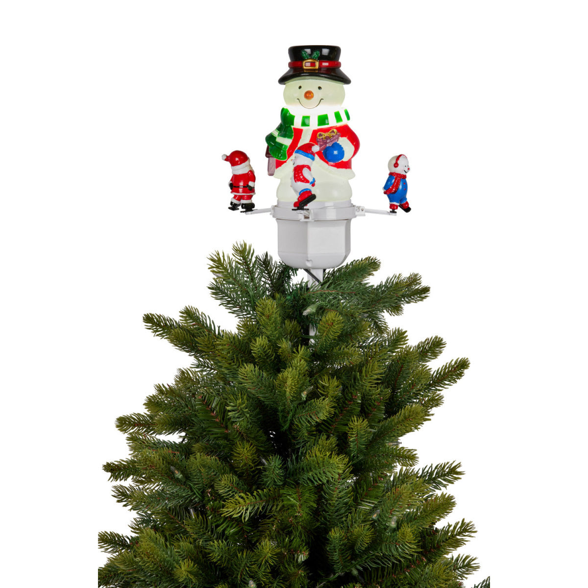 Christmas Tree Topper Snowman w/ Projected Images Lights Snow & Music