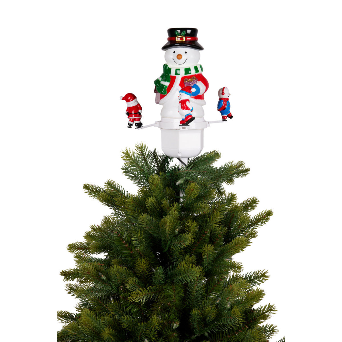 Christmas Tree Topper Snowman w/ Projected Images Lights Snow & Music