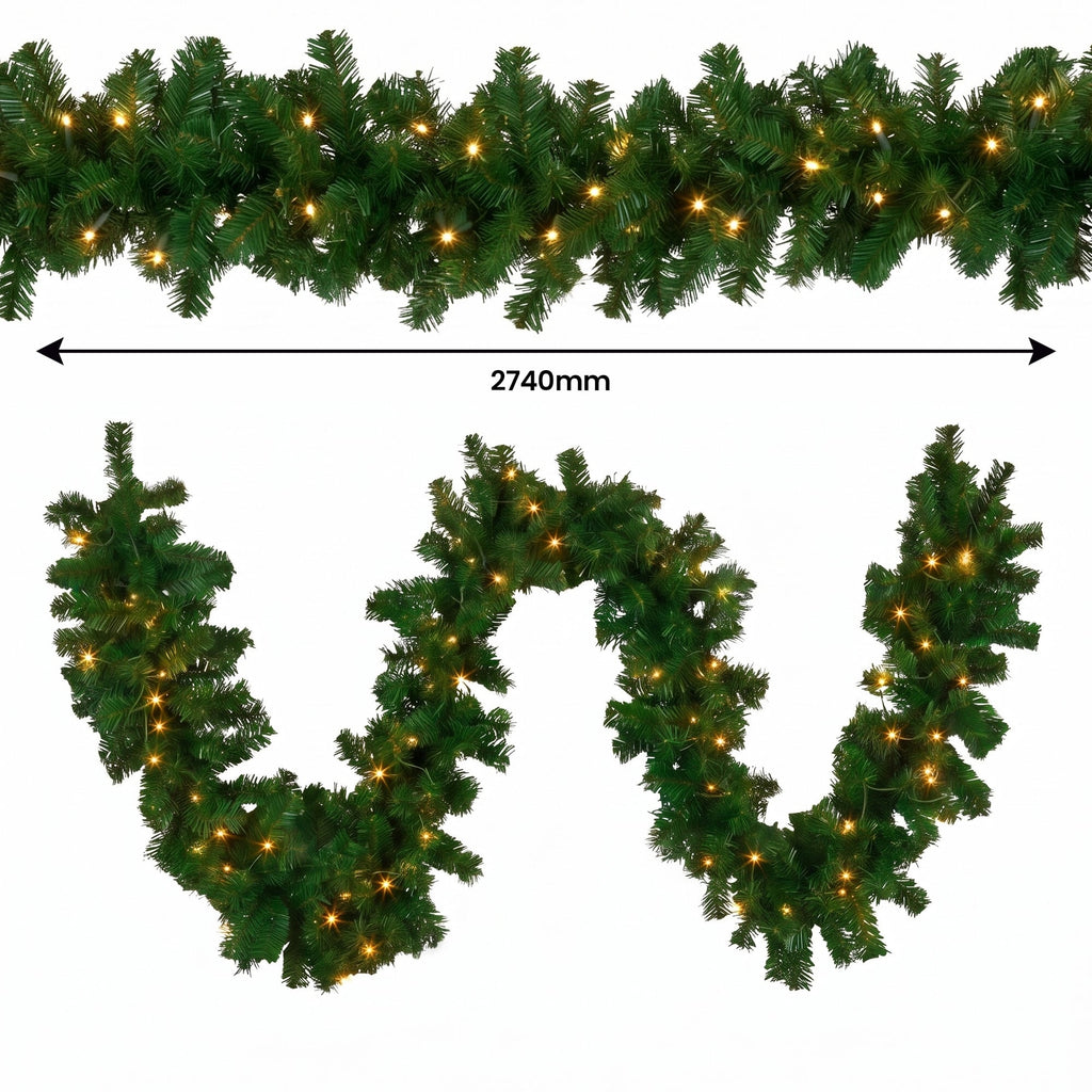 Christabelle Artificial Tree 1.5m 61cm Chadwick Wreath 2.7m Garland with LED Light