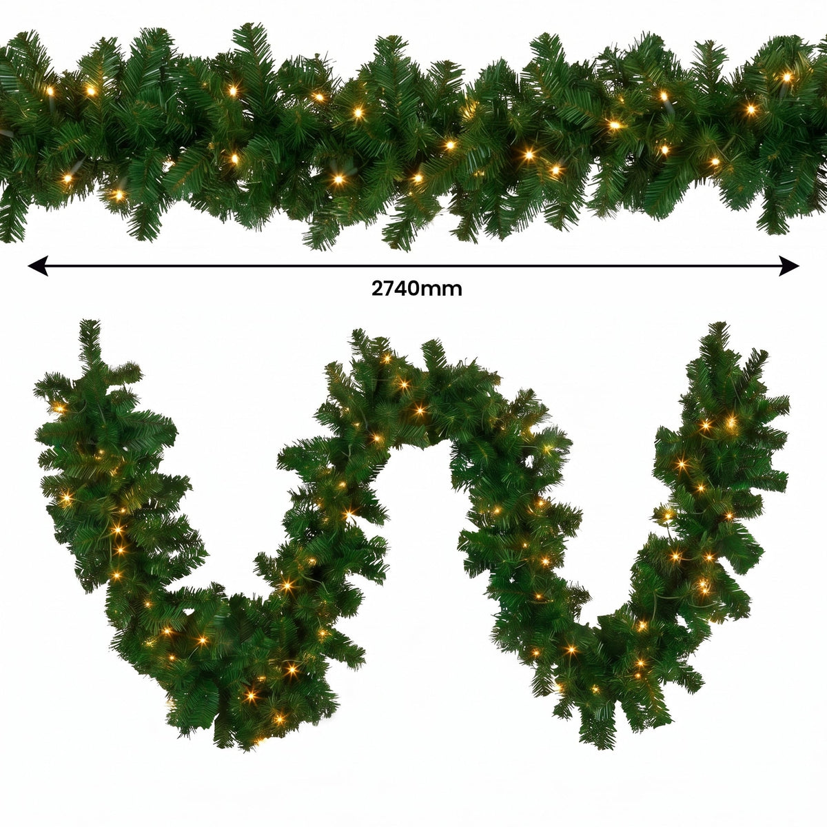 Christabelle Artificial Tree 1.5m 61cm Chadwick Wreath 2.7m Garland with LED Light