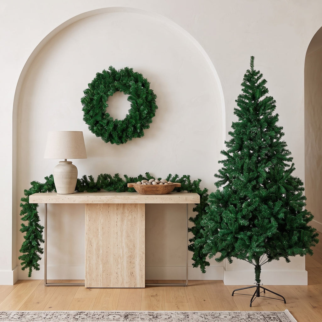 Christabelle Artificial Tree 1.5m 61cm Chadwick Wreath 2.7m Garland with LED Light