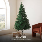Christabelle Artificial Tree 1.5m 61cm Chadwick Wreath 2.7m Garland with LED Light