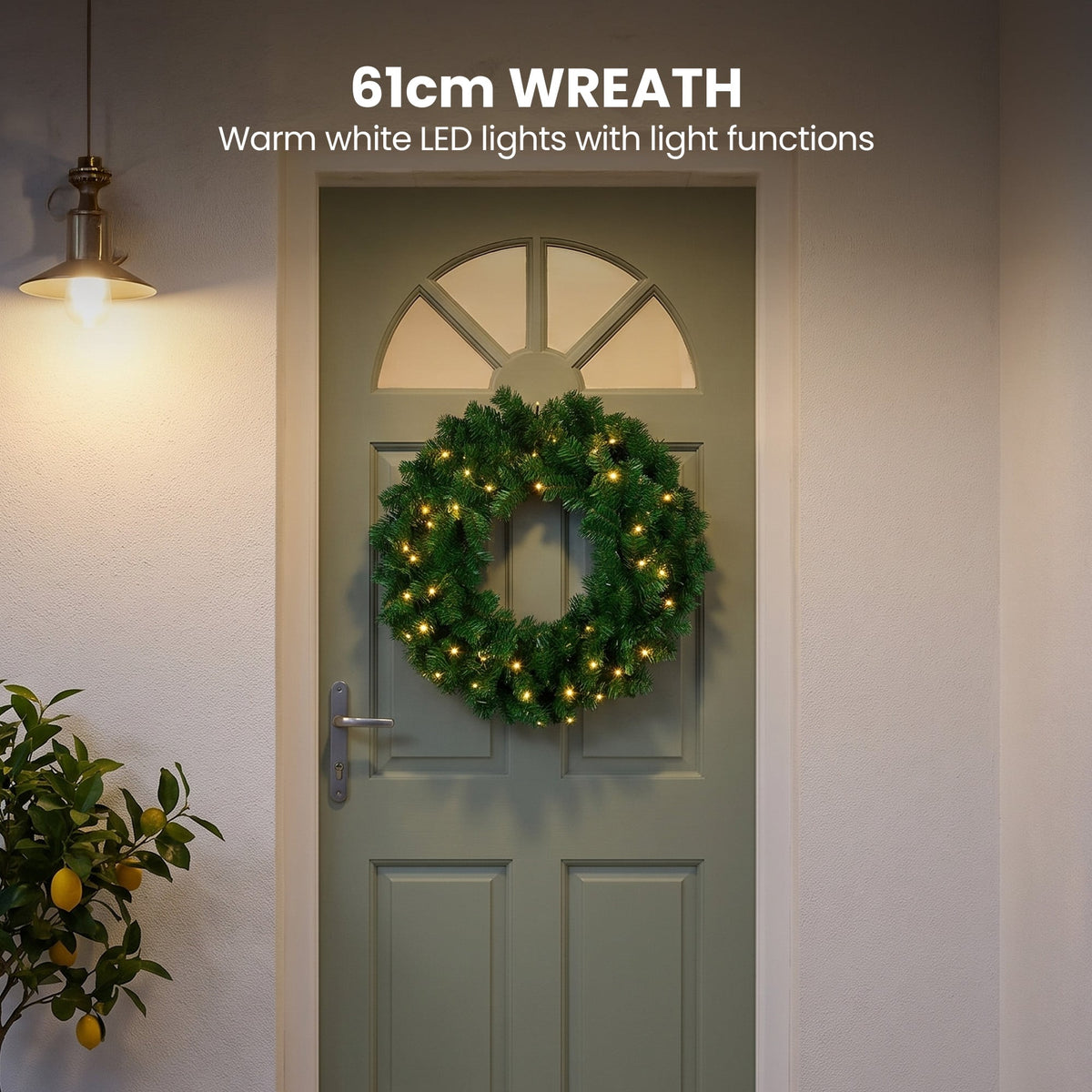 Christabelle Artificial Tree 1.5m 61cm Chadwick Wreath 2.7m Garland with LED Light