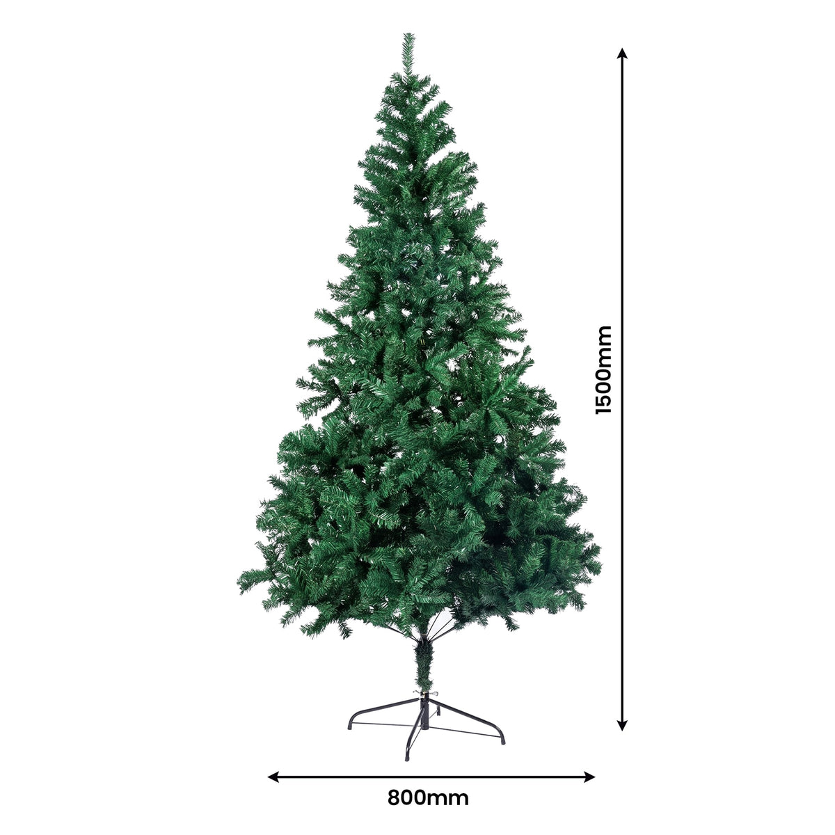 Christabelle Green Artificial Tree 1.8m 61cm Chadwick Wreath with Lights 2.7m Garland with LED Light