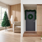 Christabelle Green Artificial Tree 1.8m 61cm Chadwick Wreath with Lights 2.7m Garland with LED Light