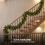 Christabelle Green Artificial Tree 1.8m 61cm Chadwick Wreath with Lights 2.7m Garland with LED Light