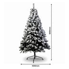 Christabelle Snow-Tipped Snowflocked Tree 61cm Snow Wreath Colonial with Lights 2.74m Garland Snow Frosted