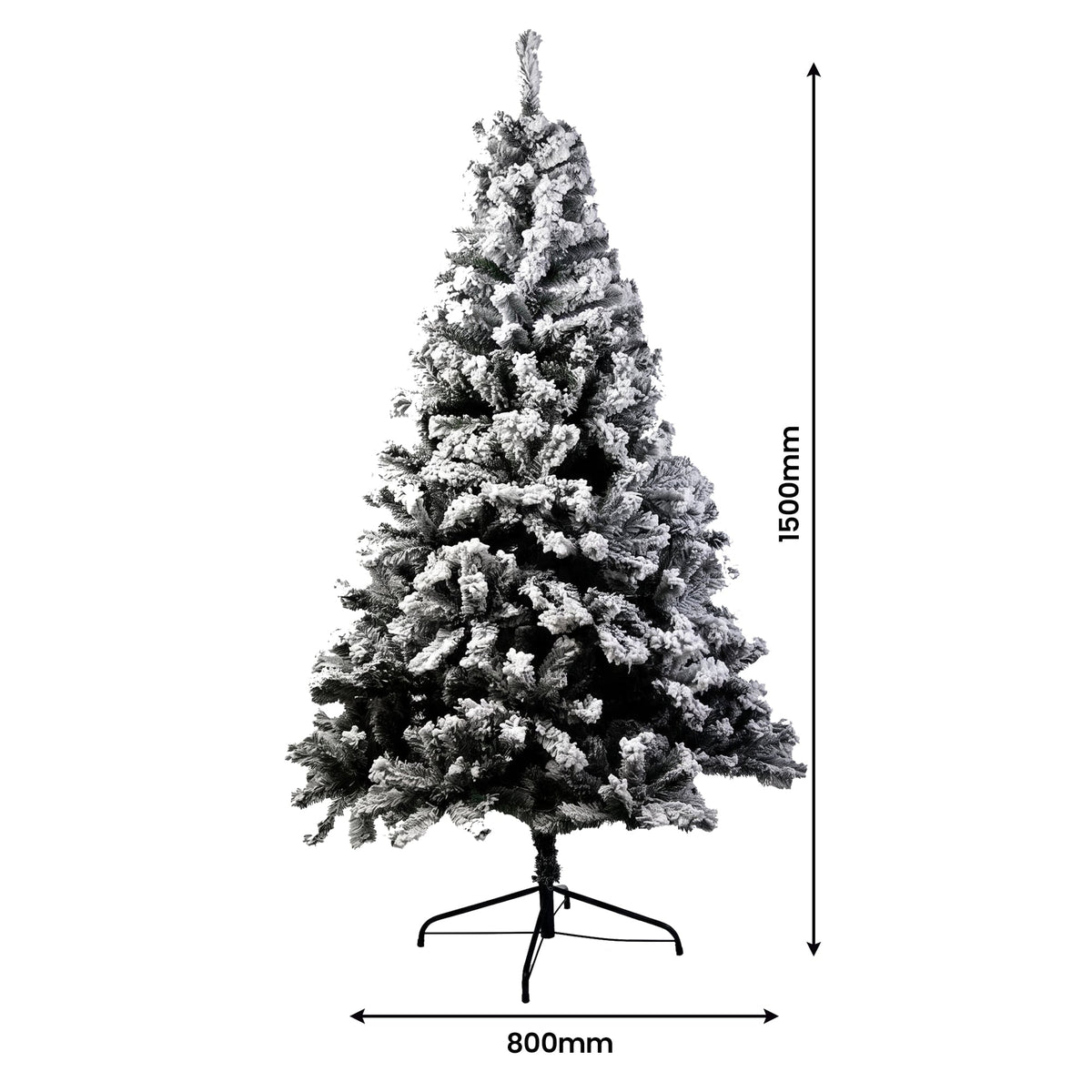 Christabelle Snow-Tipped Tree 61cm Snow Wreath Colonial with Lights 2.74m Garland Snow Frosted