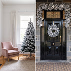 Christabelle Snow-Tipped Tree 61cm Snow Wreath Colonial with Lights 2.74m Garland Snow Frosted