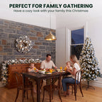 Christabelle Snow-Tipped Tree 61cm Snow Wreath Colonial with Lights 2.74m Garland Snow Frosted
