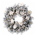 Christabelle Snow-Tipped Christmas 3pc Set 2.4m Christmas Tree Wreath and Garland with LED Lights Holiday Decor