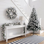 Christabelle Snow-Tipped Christmas 3pc Set 2.4m Christmas Tree Wreath and Garland with LED Lights Holiday Decor