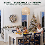 Christabelle Snow-Tipped Christmas 3pc Set 2.4m Christmas Tree Wreath and Garland with LED Lights Holiday Decor