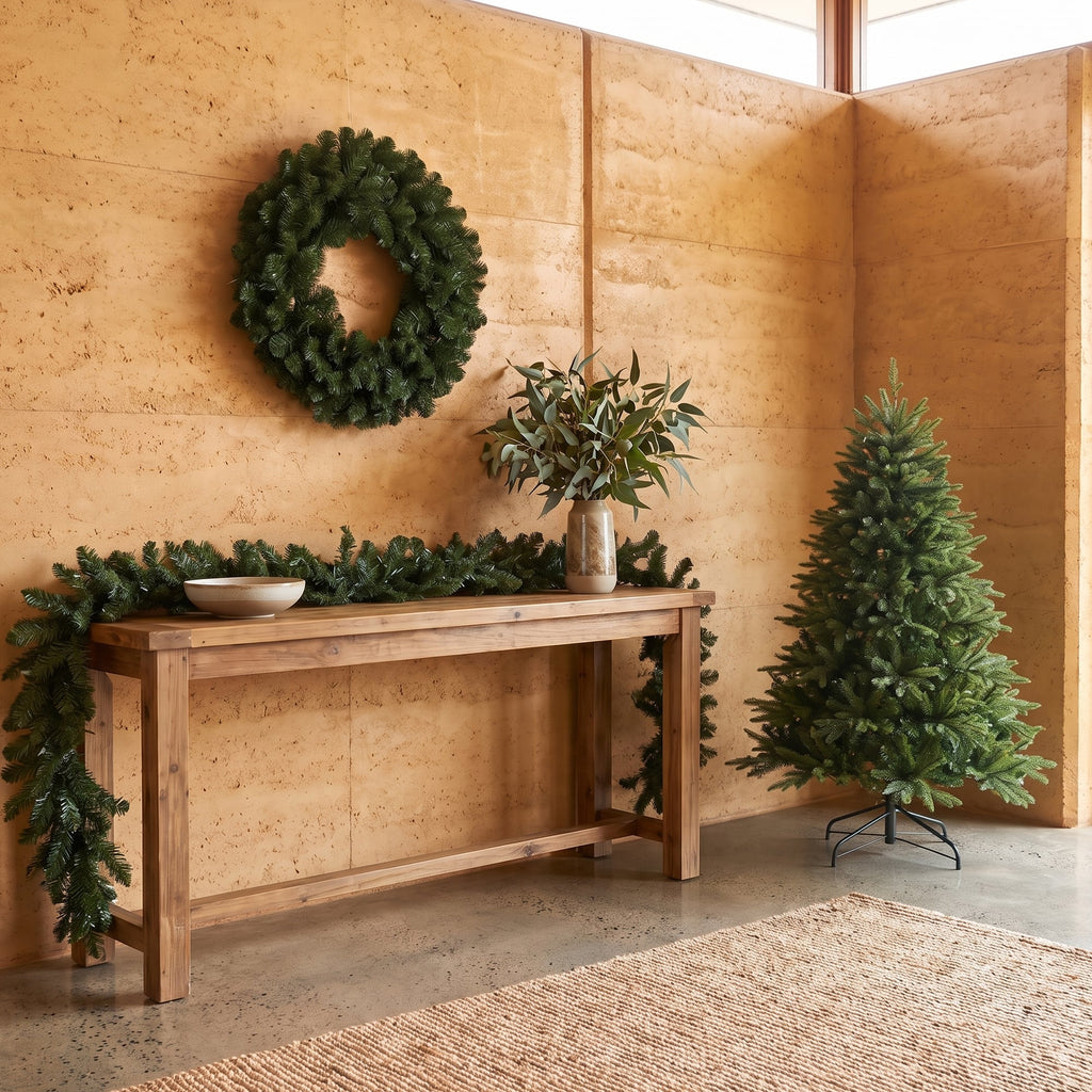 Christabelle Everglow Fir Christmas 3pc Set 1.2m Christmas Tree Wreath and Garland with LED Lights Holiday Decor