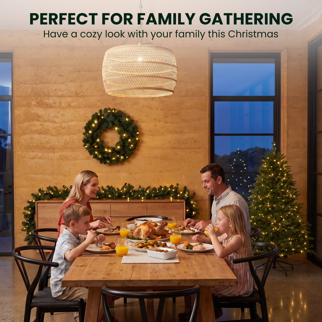 Christabelle Everglow Fir Christmas 3pc Set 1.2m Christmas Tree Wreath and Garland with LED Lights Holiday Decor