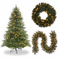 Christabelle 1.8m Prelit Tree 61cm Highland Pine Wreath Prelit 2.74m Highland Pine Christmas Garland