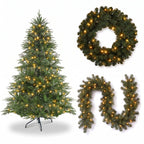 Christabelle 1.8m Prelit Tree 61cm Highland Pine Wreath Prelit 2.74m Highland Pine Christmas Garland