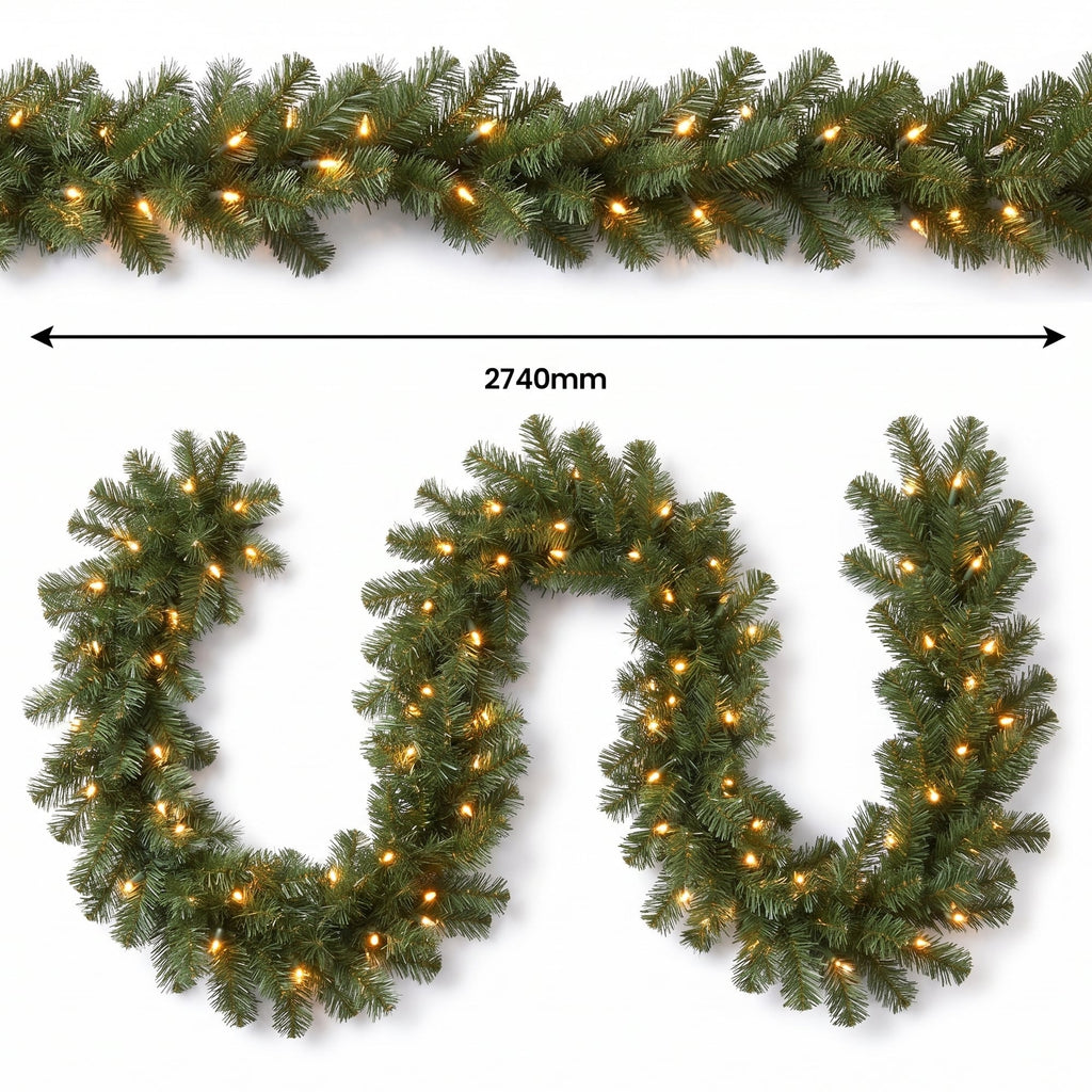 Christabelle 1.8m Prelit Tree 61cm Highland Pine Wreath Prelit 2.74m Highland Pine Christmas Garland