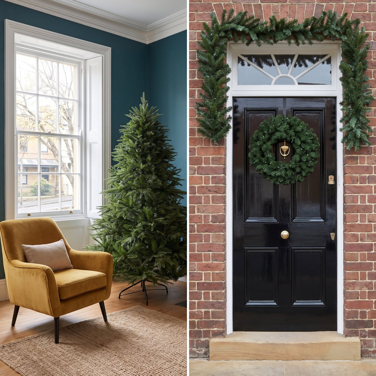 Christabelle 1.8m Prelit Tree 61cm Highland Pine Wreath Prelit 2.74m Highland Pine Christmas Garland