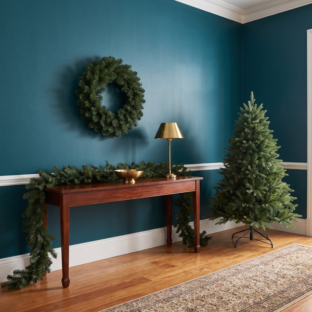 Christabelle 1.8m Prelit Tree 61cm Highland Pine Wreath Prelit 2.74m Highland Pine Christmas Garland