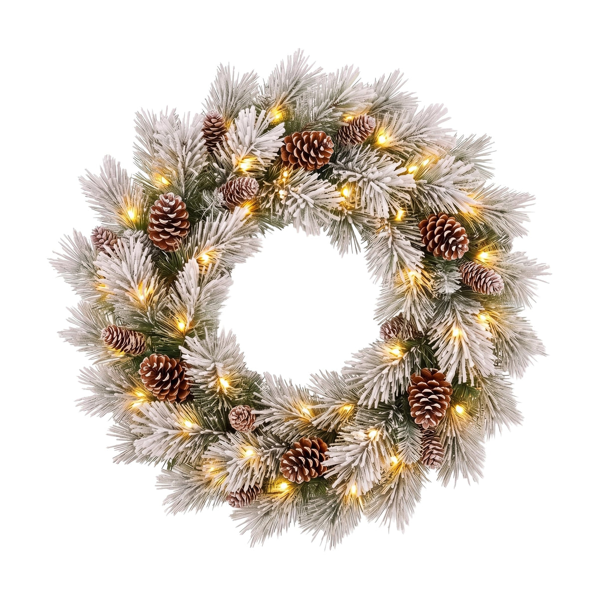 Christabelle 1.2m Pre-Lit LED Tree 61cm Alpine Snow Wreath Prelit 2.74m Alpine Snow Christmas Garland