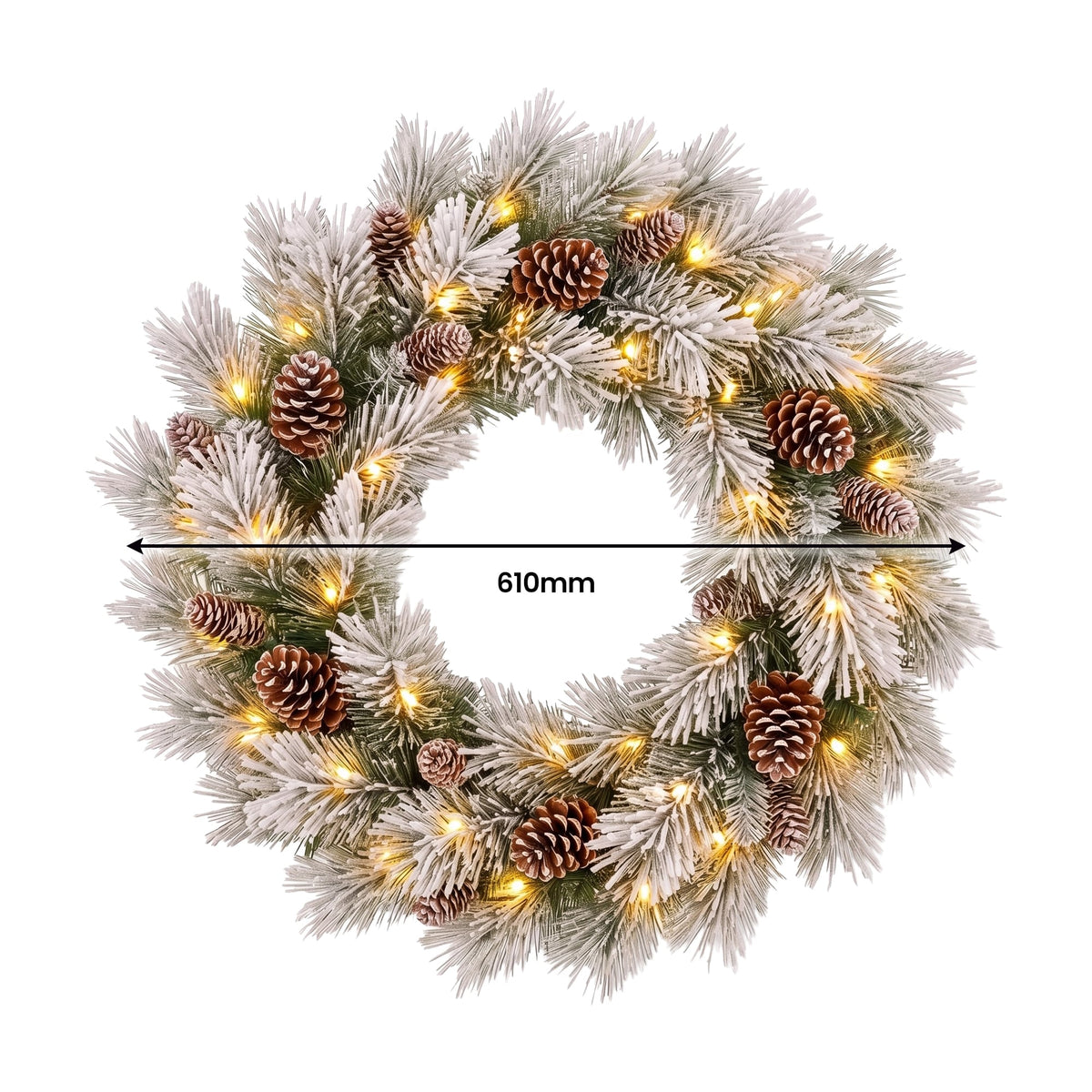 Christabelle 1.2m Pre-Lit LED Tree 61cm Alpine Snow Wreath Prelit 2.74m Alpine Snow Christmas Garland