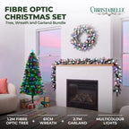 Christabelle 1.2m Pre-Lit Tree Stunning 61cm Snowy Wreath 2.7m Snowy Christmas Garland with LED