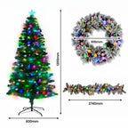 Christabelle 1.2m Pre-Lit Tree Stunning 61cm Snowy Wreath 2.7m Snowy Christmas Garland with LED