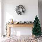 Christabelle 1.2m Pre-Lit Tree Stunning 61cm Snowy Wreath 2.7m Snowy Christmas Garland with LED