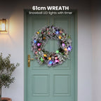 Christabelle 1.2m Pre-Lit Tree Stunning 61cm Snowy Wreath 2.7m Snowy Christmas Garland with LED
