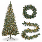 Christabelle 2.3m Christmas Tree 2.7m Garland and Wreath with Warm White Xmas LEDs