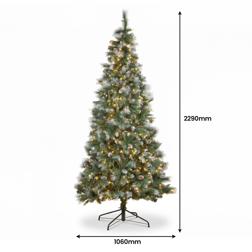 Christabelle 2.3m Christmas Tree 2.7m Garland and Wreath with Warm White Xmas LEDs