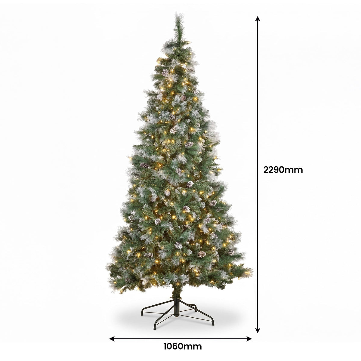 Christabelle 2.3m Christmas Tree 2.7m Garland and Wreath with Warm White Xmas LEDs