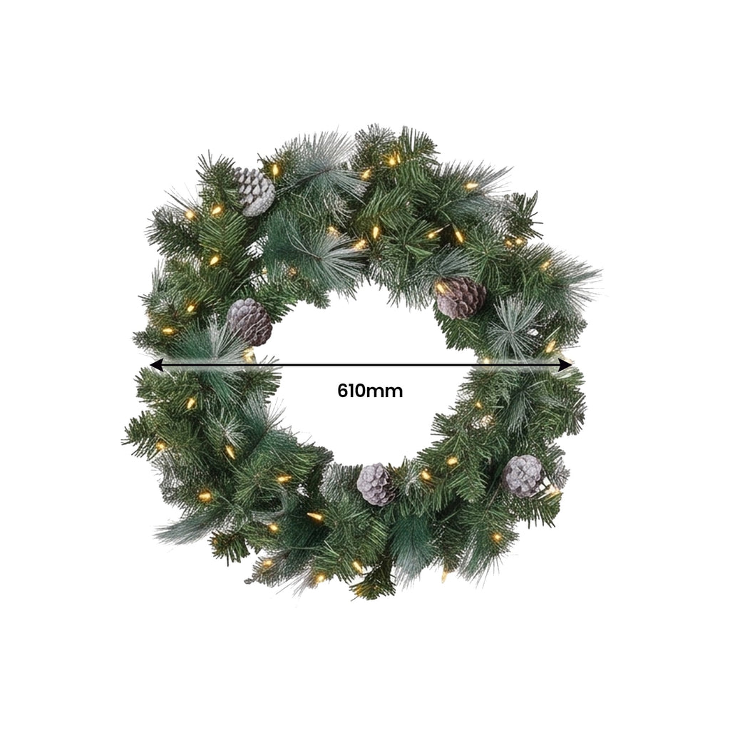 Christabelle 2.3m Christmas Tree 2.7m Garland and Wreath with Warm White Xmas LEDs