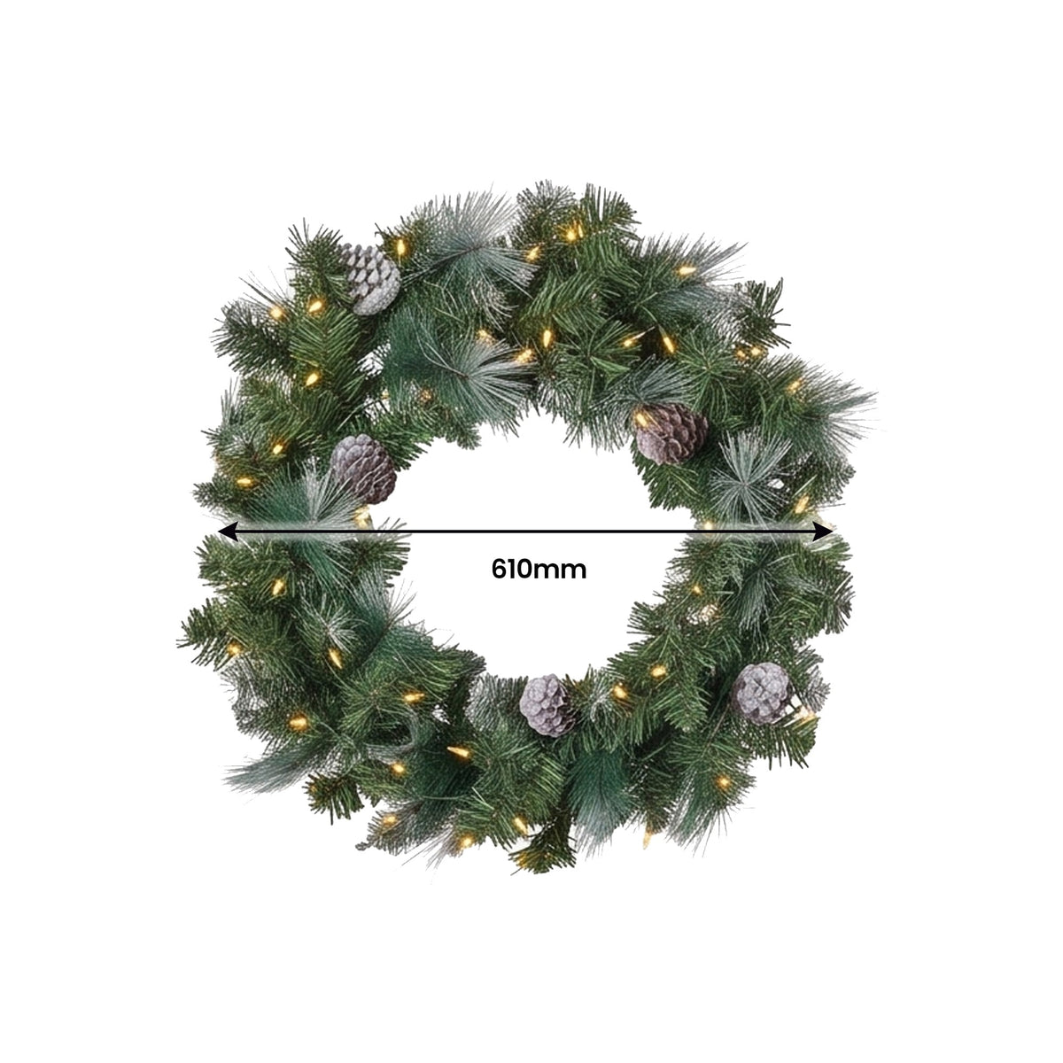 Christabelle 2.3m Christmas Tree 2.7m Garland and Wreath with Warm White Xmas LEDs