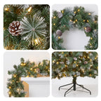 Christabelle 2.3m Christmas Tree 2.7m Garland and Wreath with Warm White Xmas LEDs