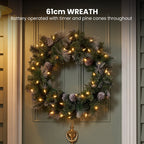 Christabelle 2.3m Christmas Tree 2.7m Garland and Wreath with Warm White Xmas LEDs