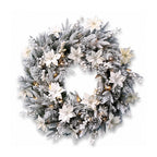 Christabelle Pre-Lit Frosted Colonial Christmas 2pc Set 61cm Wreath and Garland with LED Lights Holiday Decor