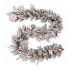 Christabelle Pre-Lit Frosted Colonial Christmas 2pc Set 61cm Wreath and Garland with LED Lights Holiday Decor