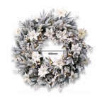 Christabelle Pre-Lit Frosted Colonial Christmas 2pc Set 61cm Wreath and Garland with LED Lights Holiday Decor