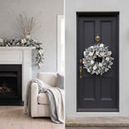 Christabelle Pre-Lit Frosted Colonial Christmas 2pc Set 61cm Wreath and Garland with LED Lights Holiday Decor
