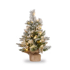 Christabelle Frosted Colonial Christmas 3pc Set 2.1m Tree 61cm Wreath 2.7m Garland with LED Lights Holiday Decor