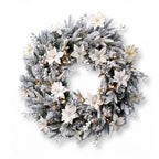 Christabelle Frosted Colonial Christmas 3pc Set 2.1m Tree 61cm Wreath 2.7m Garland with LED Lights Holiday Decor