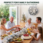 Christabelle Frosted Colonial Christmas 3pc Set 2.1m Tree 61cm Wreath 2.7m Garland with LED Lights Holiday Decor
