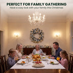 Christabelle Snowy Dorchester Christmas 2pc Set 1.2m Large Christmas Wreath and Garland with LED Lights Holiday Decor