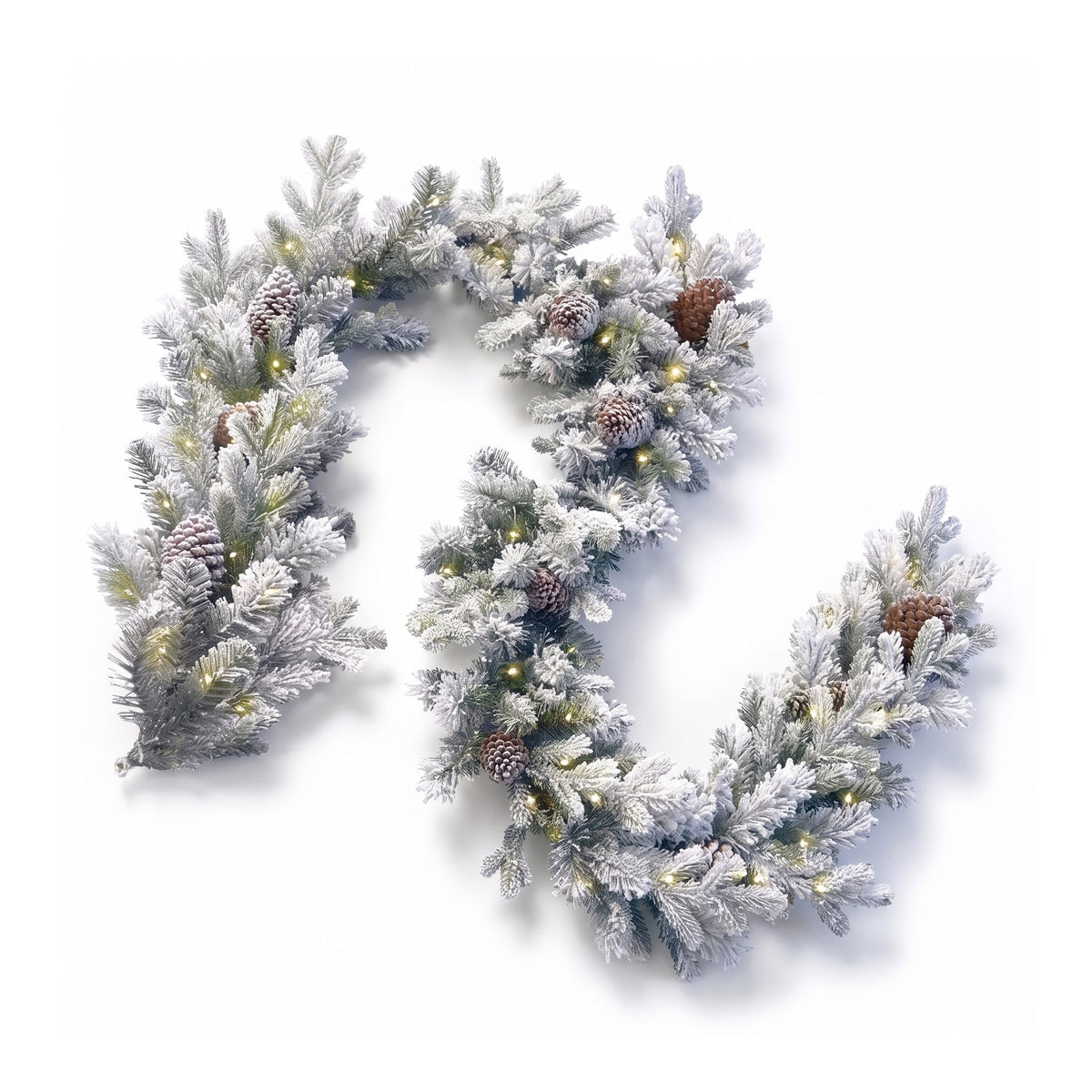 Christabelle Snowy Dorchester Pencil 7.5ft Pre-lit Tree 61cm Wreath 2.7m Garland with LED Lights Holiday Home Decoration