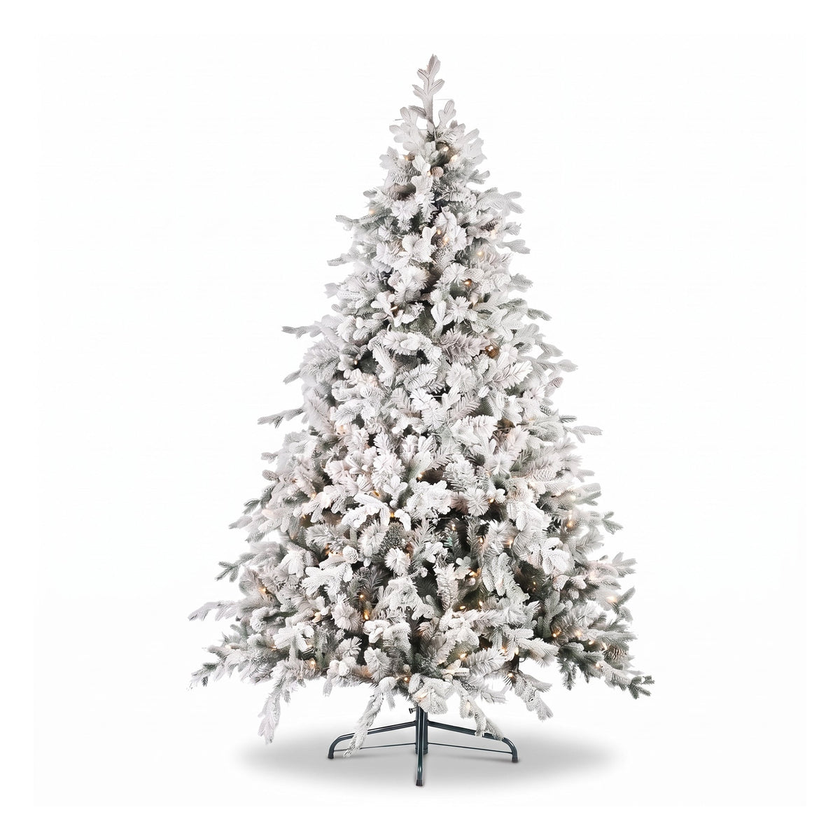 Christabelle Snowy Dorchester Pre-Lit Christmas Tree 9ft 2.7m, Flocked LED Wreath 1.2m or Garland with Pine Cones